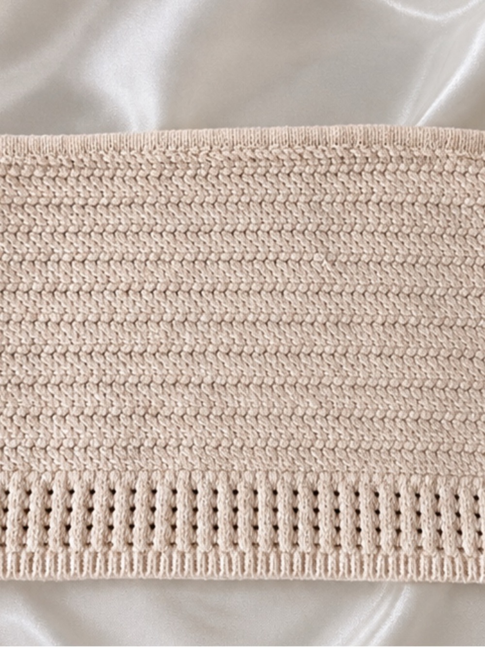 Garage Cream Knit Bandeau Tube Top Size S – Strapless Textured Crop